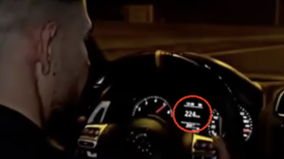 תיעוד הנהג נוסע ב-224 קמ״ש