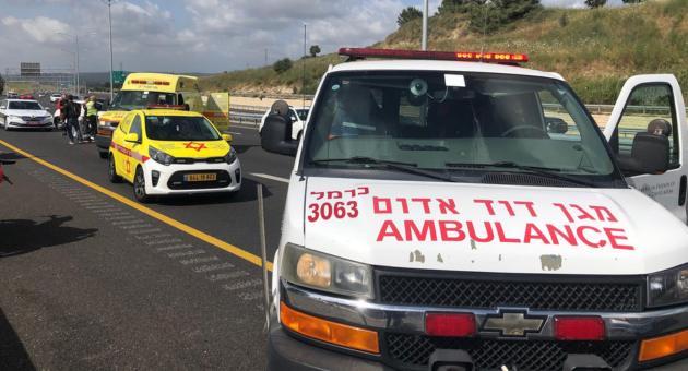 זירת התאונה בכביש 6