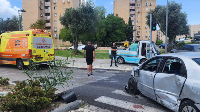זירת התאונה בשדרות ירושלים פינת הפלמ"ח