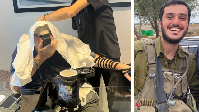 סבו של אליהו חיים אמסלם ז"ל מניח את התפילין