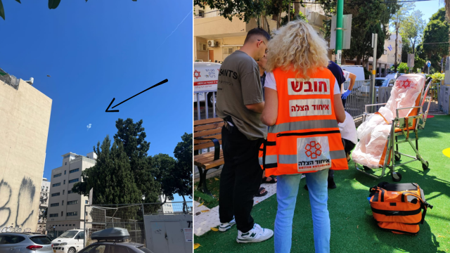 יירוט מעל חיפה ונפילה של אדם בדרך מרחב מוגן