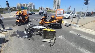 מזירת התאונה בפתח תקוה