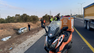 זירת התאונה במחלף רהט