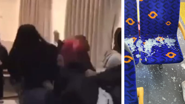 קטטות בין תלמידות וניפוץ שמשות
