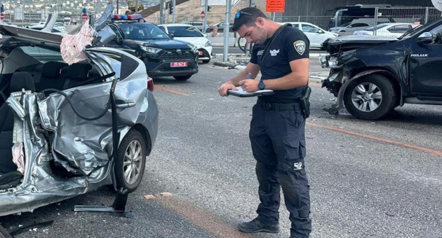זירת התאונה בצומת עפולה צפון