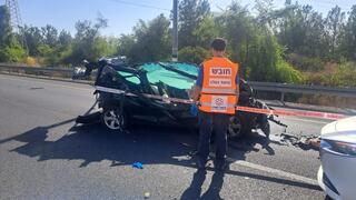 זירת התאונה בכביש 1