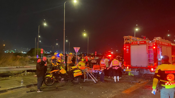 זירת התאונה הקטלנית בכביש דשנים