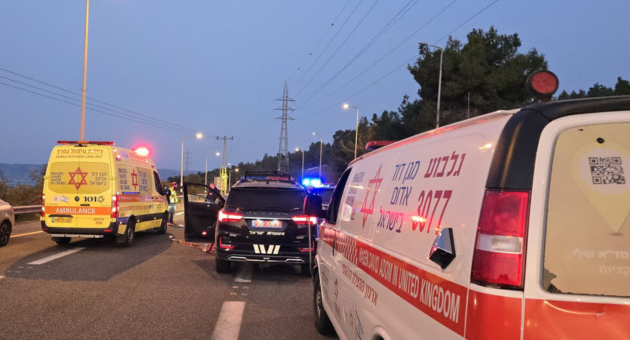 זירת האירוע בכביש 75