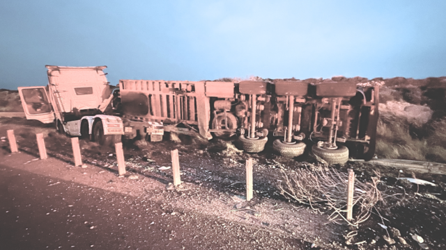 תאונת משאיות בכביש 2 דרום  19.2.25