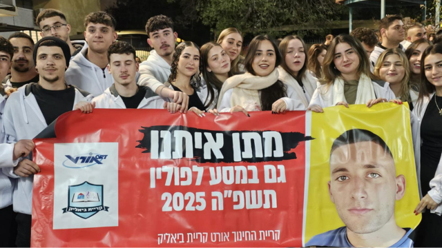 תלמידי כיתות י״ב הניפו שלטים של מתן באתרים יהודיים בוורשה