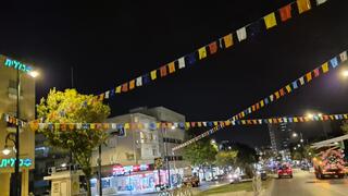 דגלים ברחוב חיים עוזר לקראת עדלאידע 2025