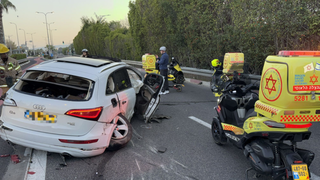 זירת התאונה ברחוב ירושלים בקרית מוצקין