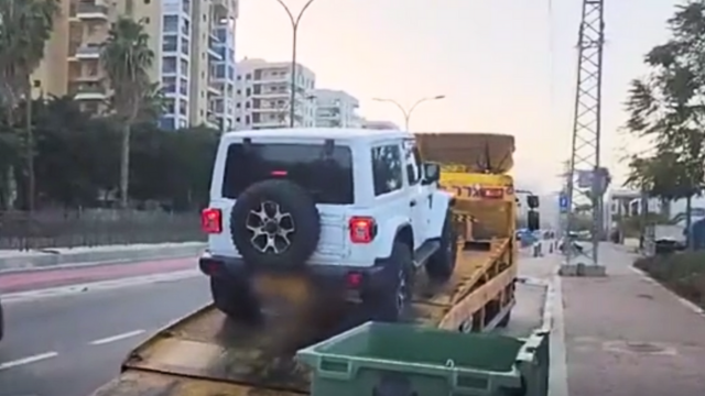 רכב ממוגן ירי שהורד מהכביש