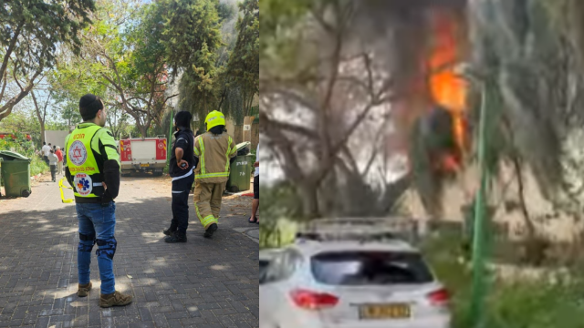 זירת השריפה בפתח תקוה