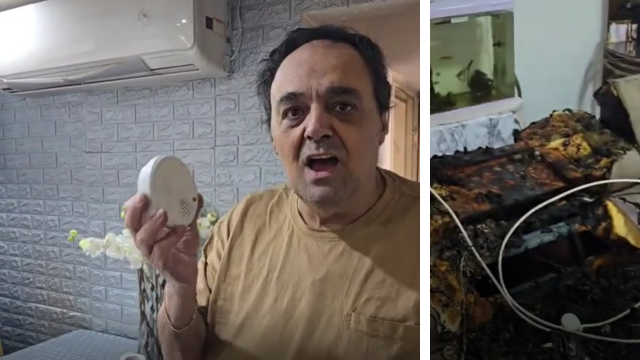 אלי עם גלאי העשן