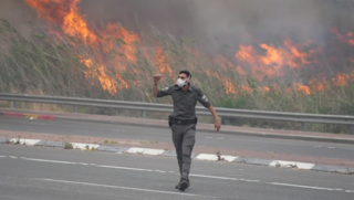 השריפה המשתוללת בהרי ירושלים
