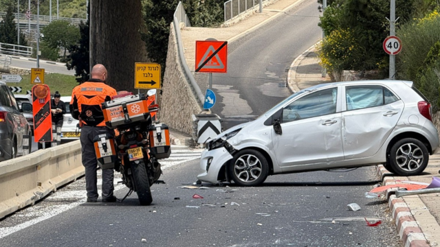 תאונת דרכים תאונה כביש נחל הגיבורים חיפה 5.5.25