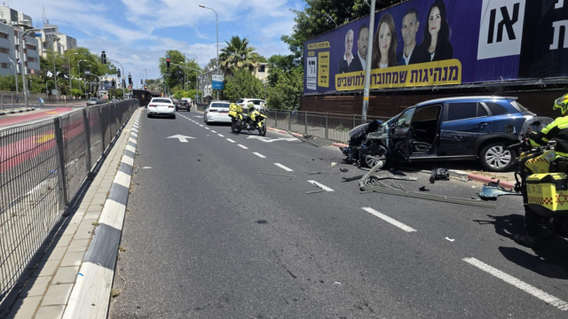 תאונת דרכים ברחוב העמקים בקרית ביאליק