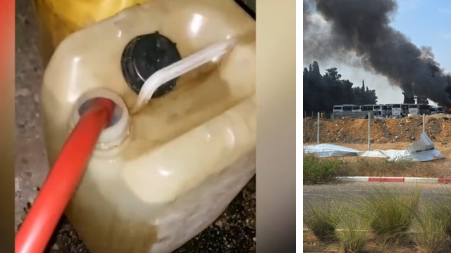 שאבו דלק מאוטובוסים שניזוקו