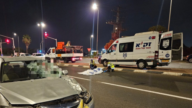 זירת התאונה בכביש 40