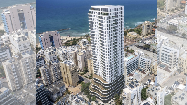 הדמיה של הפרויקט ברחוב אוסישקין נתניה