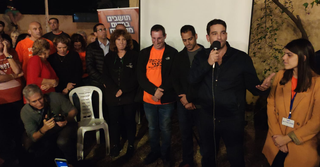 כוכבי במהלך נאום הנצחון | צילום: המטה של כוכבי