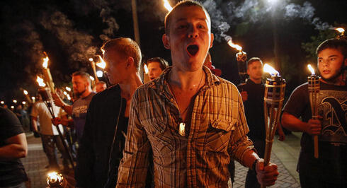Supremacistas blancos durante una manifestación en septiembre de 2017 en Charlottesville.