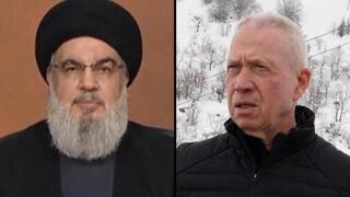 Hassan Nasrallah, líder de Hezbolá, y Yoav Gallant, ministro de Defensa de Israel. 
