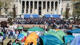 El campamento en la Universidad de Columbia. 