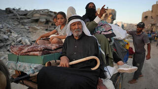 Palestinos desplazados en la Franja de Gaza. 
