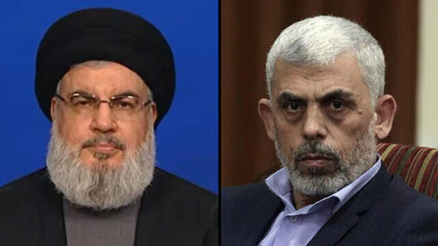 Hassan Nasrallah y Yahya Sinwar, líderes de Hezbolá y de Hamás. 