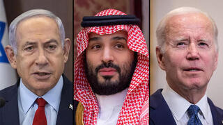Benjamín Netanyahu, Mohammed Bin Salman y Joe Biden. 