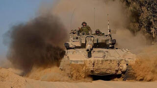 Un tanque del Cuerpo Blindado durante los combates en Gaza. 