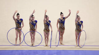 Equipo israelí de gimnasia rítmica. 