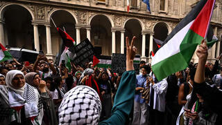 Manifestación propalestina en Milán. 