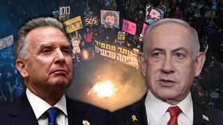 Steve Witkoff y Benjamín Netanyahu, en el contexto de las protestas que reclaman el regreso de todos los secuestrados. 