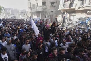 Manifestación opositora en Gaza. 