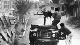 Combates en el Monte Líbano, 1976. 