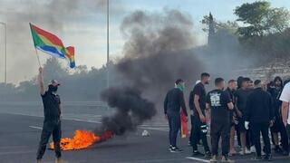 La manifestación en el cruce de Elyakim 