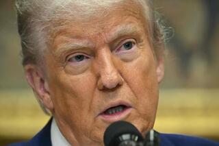 Donald Trump, anoche, en la Casa Blanca. 