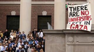 Manifestación propalestina en Harvard. 
