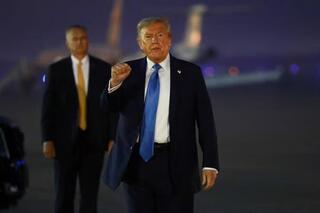 Donald Trump elogió la capacidad aérea estadounidense. 