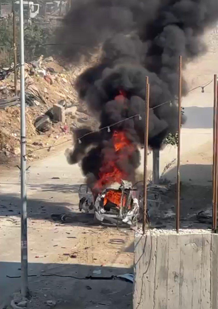 السيارة التي تم قصفها في طولكرم