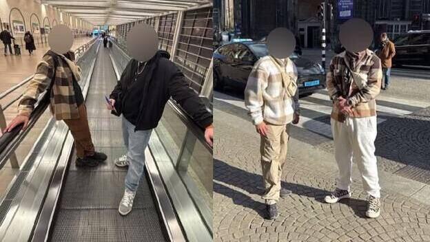 صورة نشرتها وسائل اعلام اسرائيلية لإسرائيليين يتعرضان لملاحقة في هولندا
