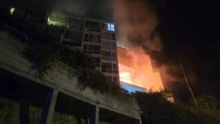 حريق في فندق في مدينة طبريا