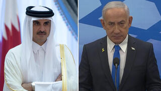 رئيس وزراء اسرائيل نتنياهو وأمير قطر تميم بن حمد آل ثاني