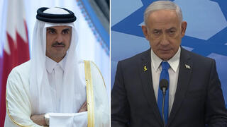 رئيس وزراء اسرائيل نتنياهو وأمير قطر تميم بن حمد آل ثاني