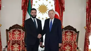 الرئيس التركي رجب طيب أردوغان والرئيس السوري محمد الشرع