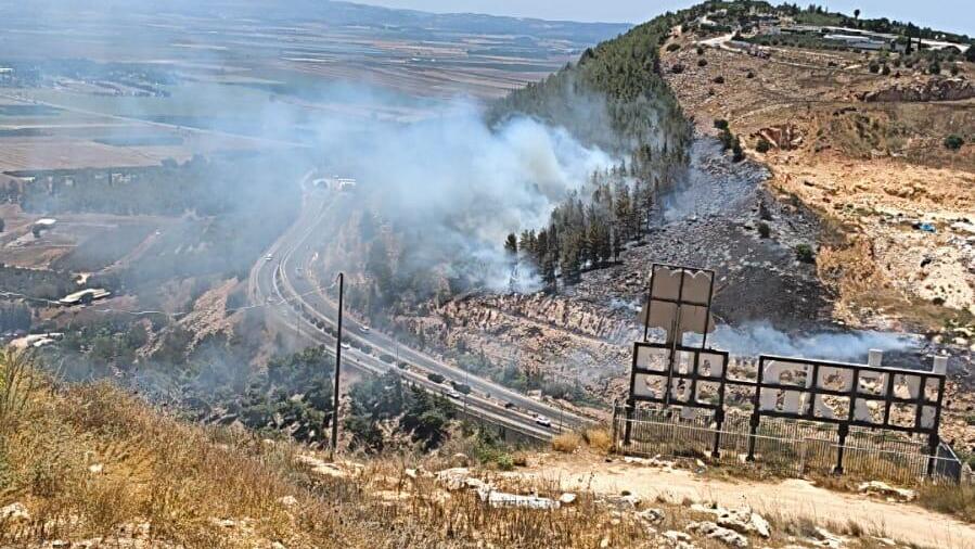 حريق في جبل القفزة