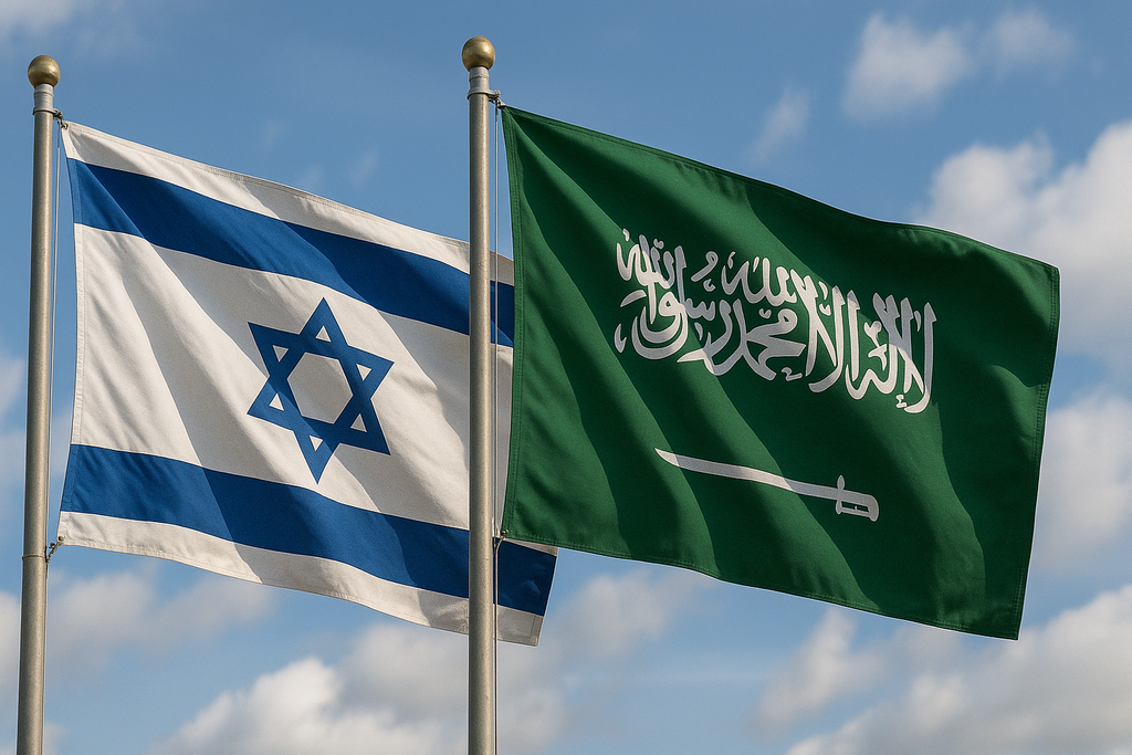 العلم السعودي والاسرائيلي - صورة توضيحية 